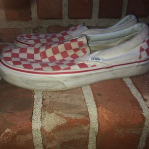 Red checkerboard vans